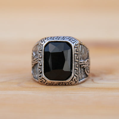 Black Vintage Square Ring